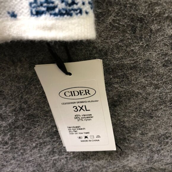 NWT Cider Toile de Jouy Knit Tank Sweater Dress 3XL White Blue Cami Midi - Picture 5 of 11